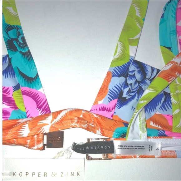 Kopper&Zink Floral Triangle Cutout Bikini Top Only - Picture 15 of 16